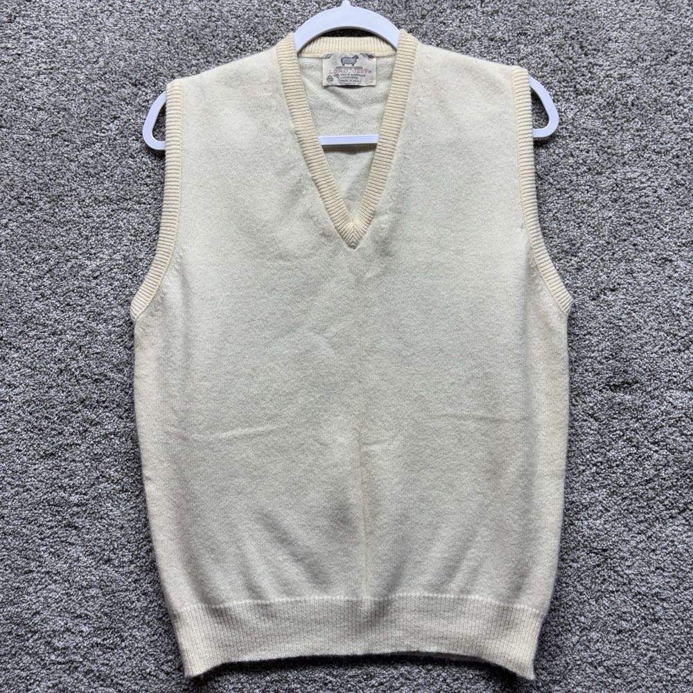 Vintage Lord Jeff Sweater Vest Men Size Med 100% Virgin Australian Lambswool USA